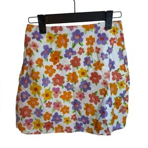 Peppermayo Spring Days Floral Linen Mini Skirt